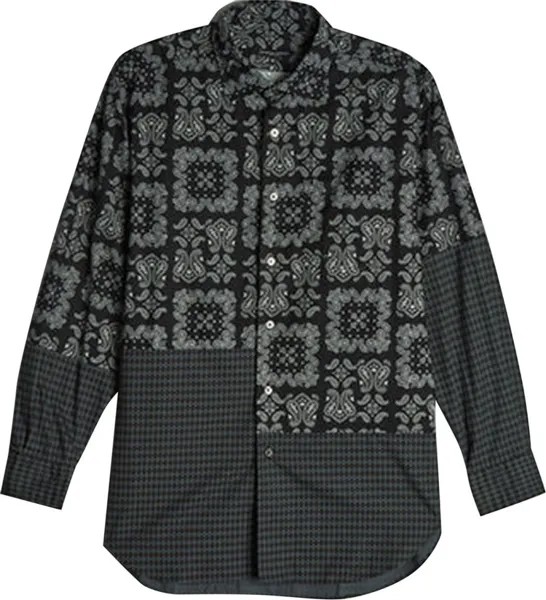 Рубашка Engineered Garments Sheeting Bandana Print Spread Collar Shirt 'Black', черный