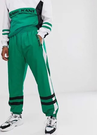 Зеленые спортивные штаны в стиле ретро с полосками Karl Kani-Зеленый