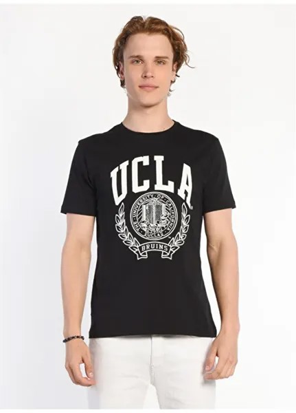 Черная мужская футболка с круглым вырезом Ucla