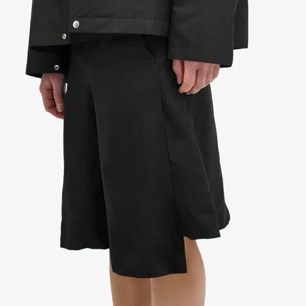 Короткие шорты из габардина со складками Comme des Garçons, черный