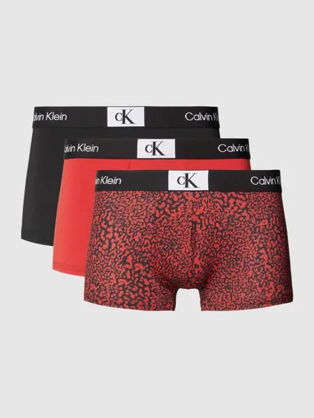 Трусы на эластичном поясе, в упаковке 3 шт Calvin Klein Underwear, темно-красный