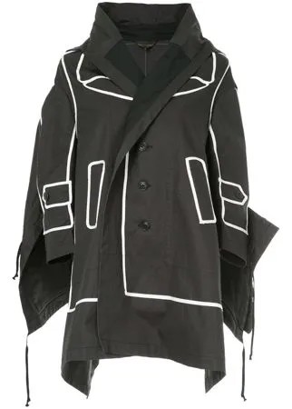 Comme Des Garçons Pre-Owned contrast-trim draped jacket
