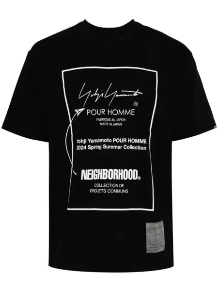 Yohji Yamamoto футболка с логотипом из коллаборации с Neighborhood, черный