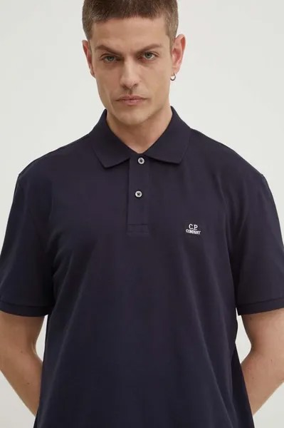 Рубашка поло Stretch Piquet Regular C.P. Company, темно-синий