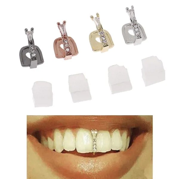 1шт Панк Хип-хоп зубной гриль глянцевые аксессуары для зубов Золотой зуб шляпы Ювелирные изделия Подарок