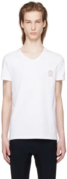 Белая футболка с Медузой Versace Underwear