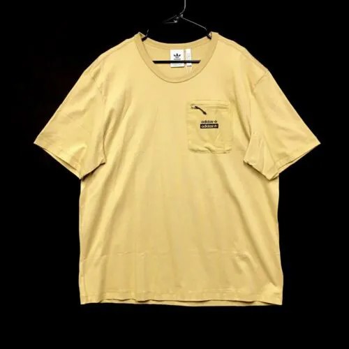 Adidas RYV Tee Q4 Мужская футболка с короткими рукавами и карманами размера XL Бежевый топ #506
