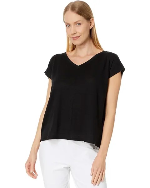 Футболка Eileen Fisher V Neck Square, черный