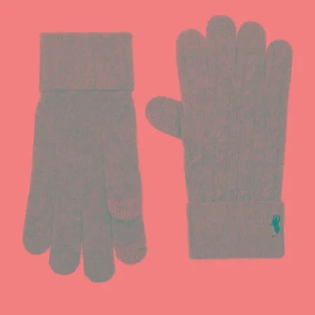 Перчатки Polo Ralph Lauren Classic Cable Wool/Nylon, цвет серый