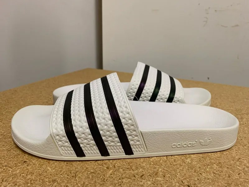 12 Мужские шлепанцы Adidas adilette XENO BB0117 Белые черные сандалии Светоотражающие шлепанцы