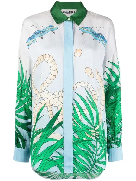 Essentiel Antwerp фактурная блузка с графичным принтом