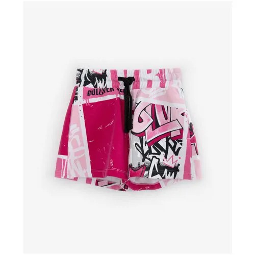 Шорты с рисунком в стиле граффити розовые Gulliver, цвет разноцветный, размер 104