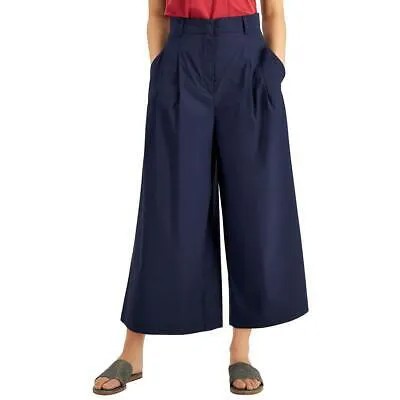 Weekend MaxMara Womens Pausa Темно-синие хлопковые брюки со складками 10 BHFO 1626