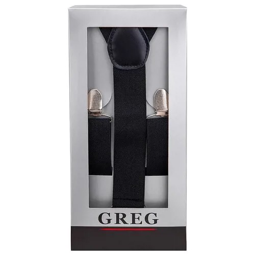 Подтяжки мужские в коробке GREG G-1-53 одн черный, цвет Черный, размер универсальный
