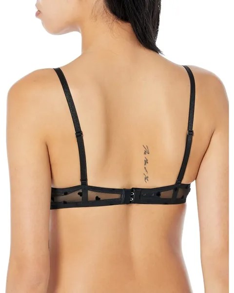 Бюстгальтер Journelle Victoire Flocked Hearts Plunge Bra, цвет Noir/Noir Hearts