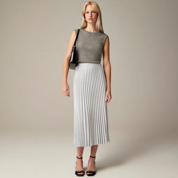 Плиссированная юбка-комбинация Гвинет J.Crew, серый
