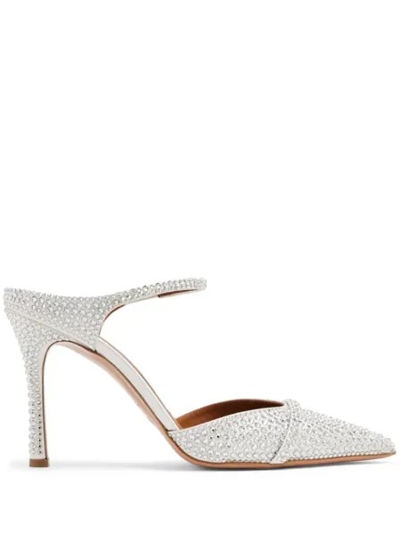 Malone Souliers мюли Uma со стразами, серебристый