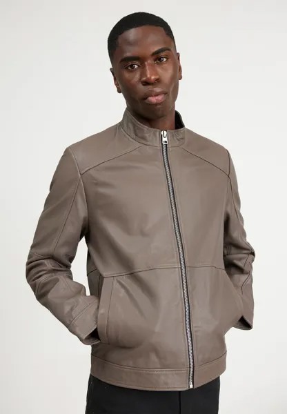 Кожаная куртка LOKIS HUGO, цвет medium grey
