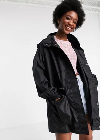 Черная куртка-дождевик с четырьмя карманами ASOS DESIGN-Черный