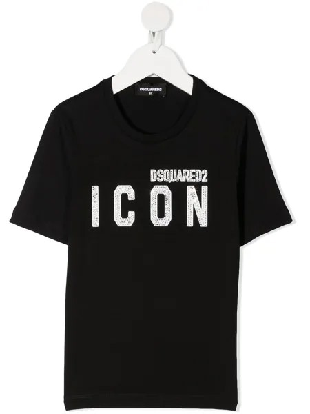 Dsquared2 Kids футболка Icon с кристаллами