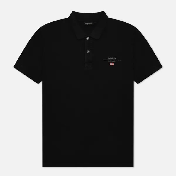 Мужское поло Napapijri Elbas Jersey чёрный, Размер XS