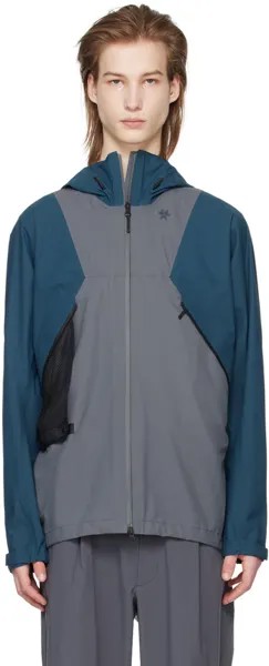 Темно-синяя и серая альпинистская куртка Goldwin