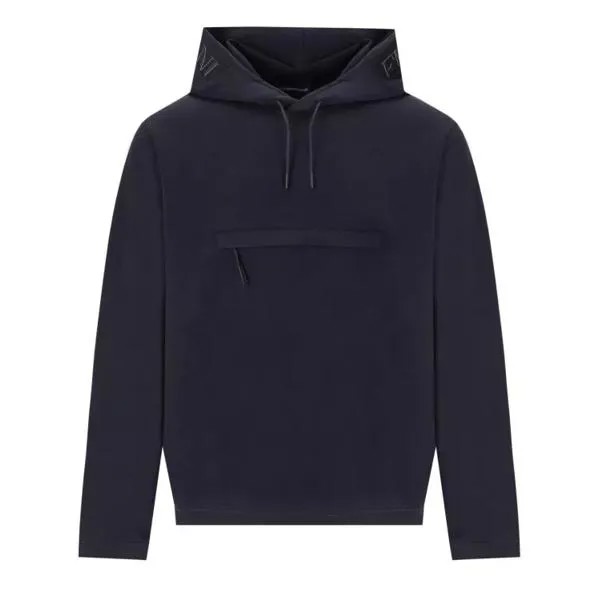 Футболка travel essential navy hoodie Emporio Armani, синий