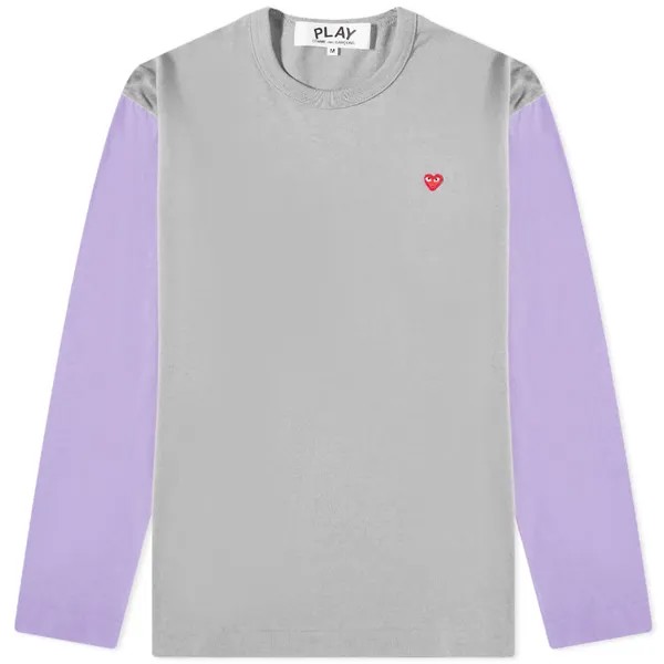 Футболка Comme des Garcons Play Long Sleeve Small Red Heart Bi-Colour