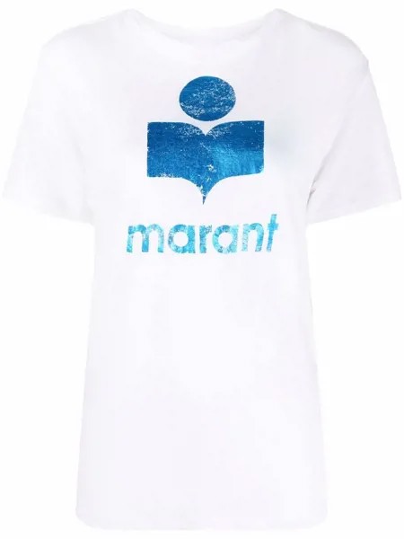Isabel Marant Étoile льняная футболка с логотипом