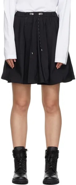 Черная мини-юбка со сборками Moncler