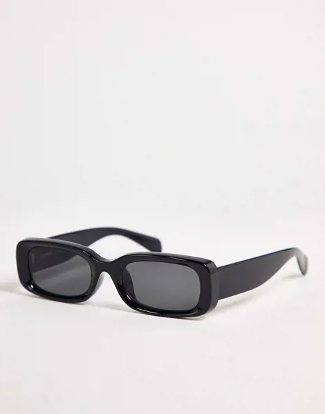 Черные солнцезащитные очки в квадратной оправе Weekday Cruise-Черный