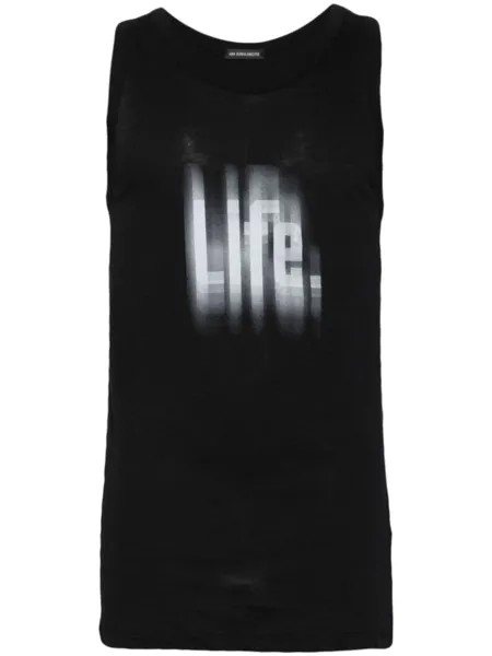 Ann Demeulemeester топ с графичным принтом, черный
