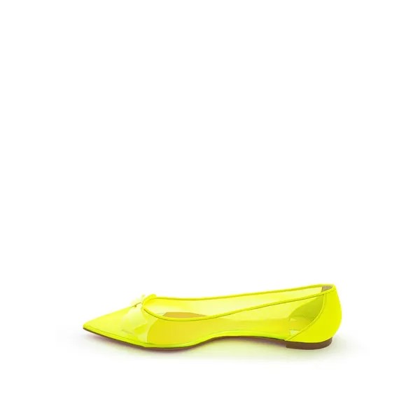 Christian Louboutin Женские балетки с сияющей сеткой, желтый