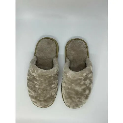 Тапочки Original Fur company, размер 32, бежевый