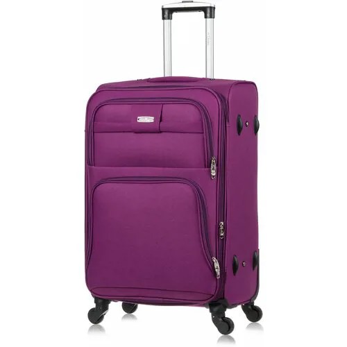 Чемодан L'case Barcelona BAR0201, 92 л, размер M+, фиолетовый