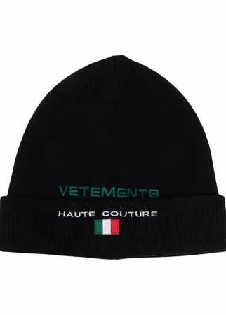 VETEMENTS шапка бини с вышитым логотипом