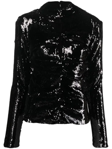 ISABEL MARANT топ Milana с пайетками, черный