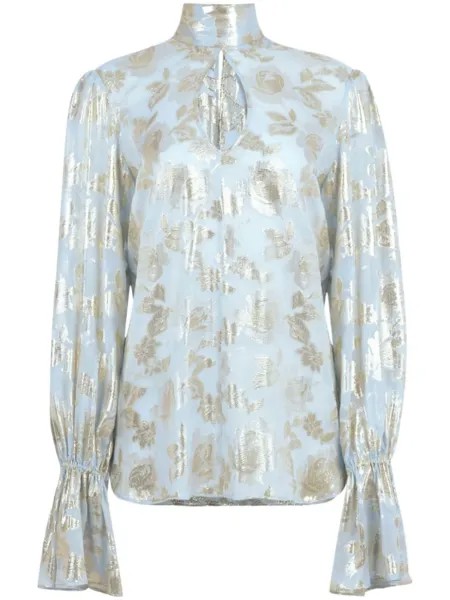 Nina Ricci блузка с цветочным декором, синий