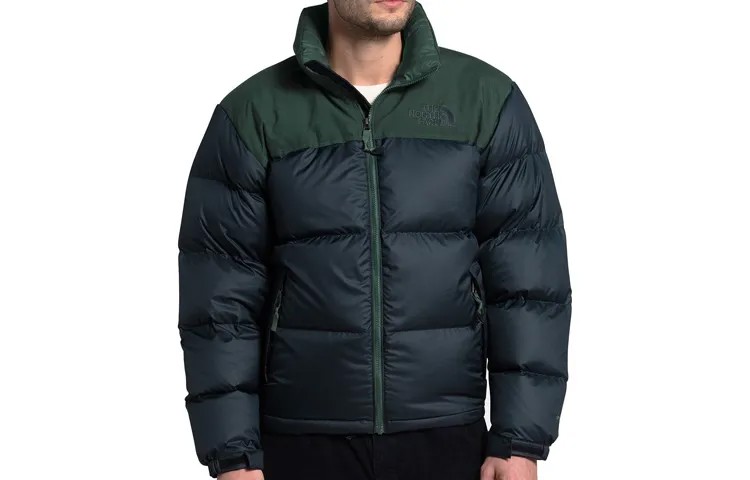 THE NORTH FACE Мужской пуховик, цвет Blue-green color blocking