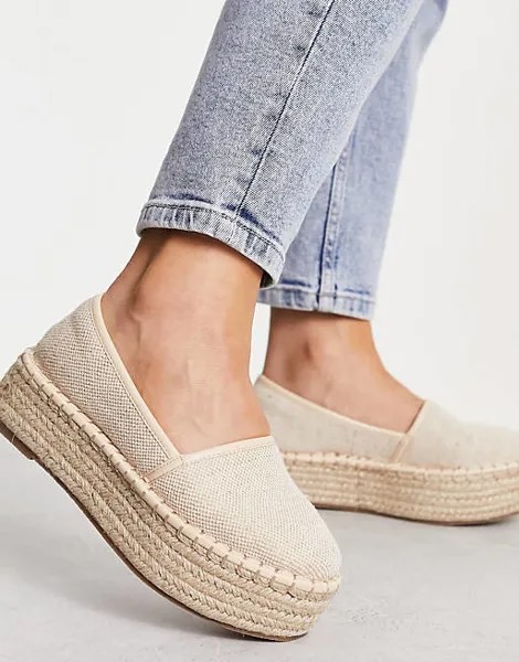 Кремовые эспадрильи на платформе с широкой посадкой ASOS DESIGN Journal