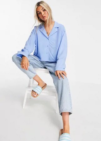 Голубая блузка Weekday Filippa-Голубой