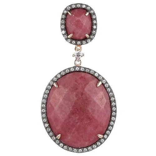 Серебряная подвеска с родонитом, кубическим цирконием MP5952-07_PD_RN_001_PINK JV