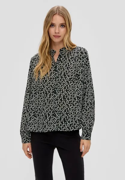 Блузка-рубашка MIT ALLOVER-PRINT QS, цвет schwarz