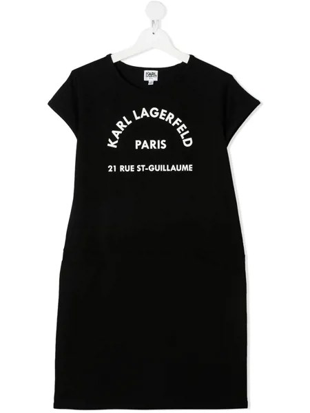 Karl Lagerfeld Kids платье-футболка с логотипом