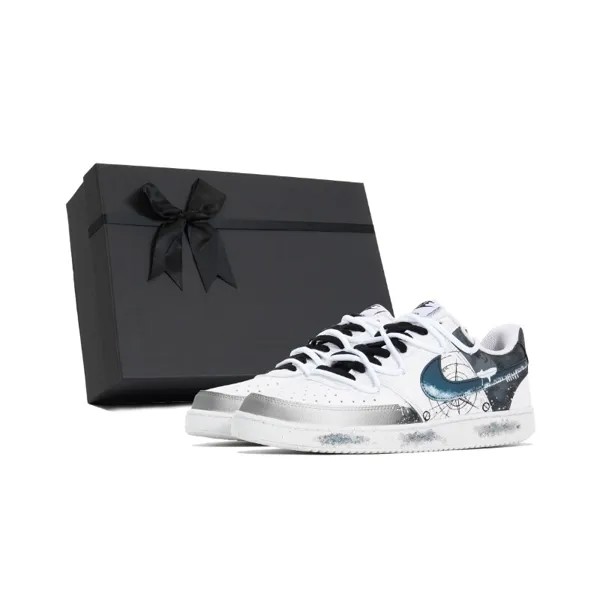 Кроссовки Nike Court Vision Series Skateboarding Shoes Unisex Low-top University Blue/Black/White, синий