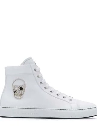 Philipp Plein высокие кеды с декором Skull