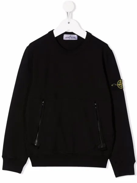 Stone Island Junior толстовка с нашивкой-логотипом