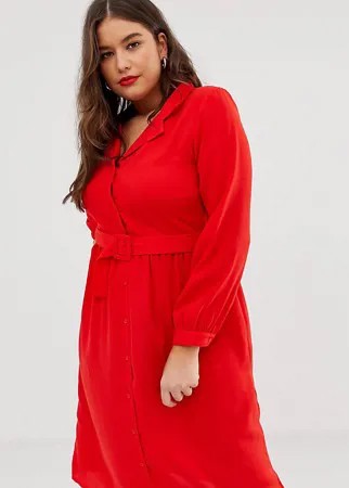 Платье-рубашка Vero Moda Curve-Красный