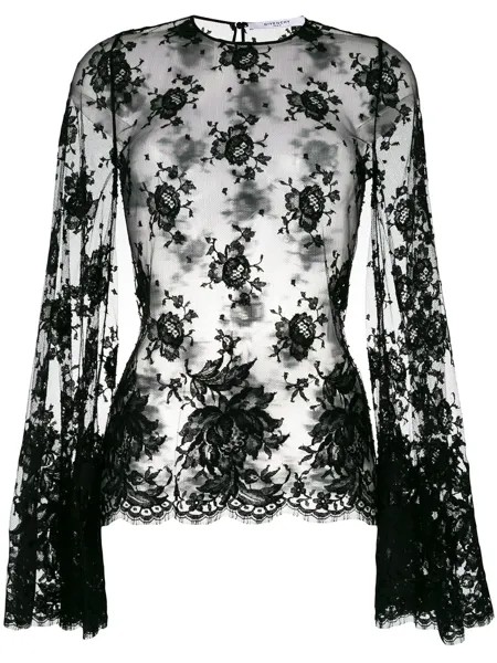 Givenchy sheer floral lace blouse