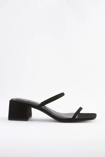 Мюли Forever Comfort на блочном каблуке с двумя ремешками Next, черный